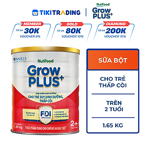 Sữa bột Nutifood GrowPLUS+ Suy Dinh Dưỡng (Đỏ) 2+ Lon 1,65KG
