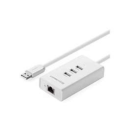 Mua Ugreen UG20259CR102TK 50CM màu Trắng HUB chuyển đổi USB 2.0 sang 3 USB 2.0 + LAN tốc độ 100Mbps - HÀNG CHÍNH HÃNG