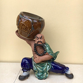 Mua Chậu tượng Lỗ trí thâm Vác vò men màu xanh ngọc gốm Bát tràng 1 size CT-05