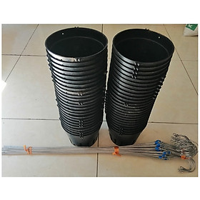 COMBO 50 CHẬU NHỰA TRỒNG LAN FI 16 + 50 MÓC KẼM  TREO CHẬU SIÊU BỀN!
