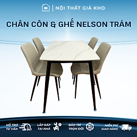 Mua Bàn ăn mặt đá phiến - ceramic kết hợp ghế nelson trám