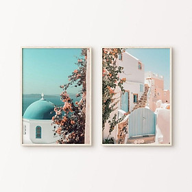 Mua bộ 2 tranh treo tường hiện đại Santorini