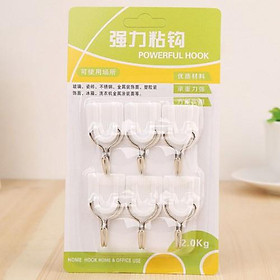 Mua Vỉ 6 móc NHỰA TRẮNG dính treo đồ tiện dụng