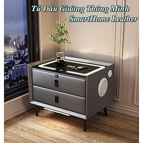Mua Tủ Đầu Giường Thông Minh SmartHome Leather Tích Hợp Khóa Tủ Vân Tay  Sạc Không Dây  Đèn Ngủ Cảm Ứng