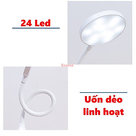 Đèn led để bàn học sạc usb có kệ đựng bút hoặc điện thoại hình tròn - Chính hãng