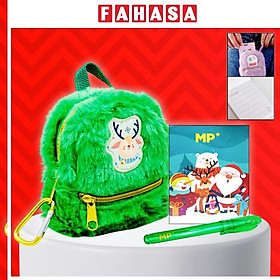 Bóp Viết Mini Giáng Sinh Kèm Sổ Tay Và Bút Bi - MP CH57014 - Màu Xanh Lá