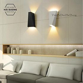 Đèn LED hắt tường 2 đầu hình đa giác chống nước TN822 Trắng - Đen