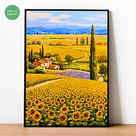 Mua Tranh số hóa  - Cánh đồng hoa hướng dương đã căng khung 40x50cm 26 màu