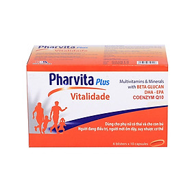 Pharvita Plus Vitalidade tăng cường sinh lực cho cơ thể, hỗ trợ giúp tăng cường sức đề kháng Hộp 60 viên