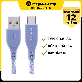 Mua Cáp Type C 2m Hydrus DS14C-WB Tím - Hàng chính hãng