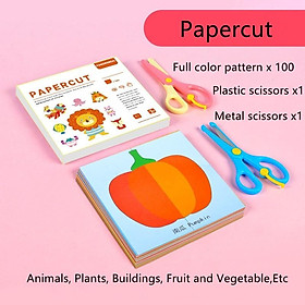 Bộ đồ chơi cắt giấy hình động vật nhiều màu sắc cho trẻ em DIY