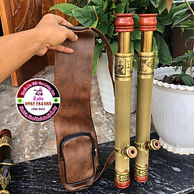 Mua Điếu cày nứa rút biến hình-điếu mini bọc đồng tặng bao da