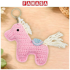 Móc Khoá Len Ngựa Pony - Màu Hồng