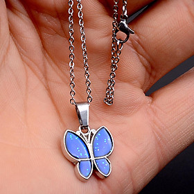 Butterfly Pendant Sensitive   Mood Color Change Necklace Women Jewelry