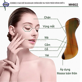 COMBO 2 chiếc Cạo gió masssage chăm sóc da toàn thân hình chữ S