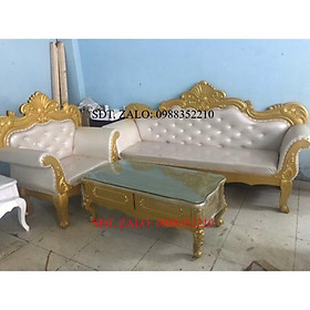 Mua Bộ ghế da vàng. Gồm 1 đoản 1 ghế dơn 1 bàn đôn