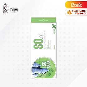 Bao cao su SO Cool mỏng, hương bạc hà - Hộp 12 cái
