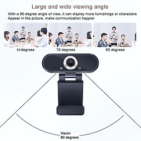 USB Webcam with Microphone, 1080P HD Streaming Webcam for PC, Laptop, Plug and Play Web Camera for Youtube, Video Calling, Studying, Conference