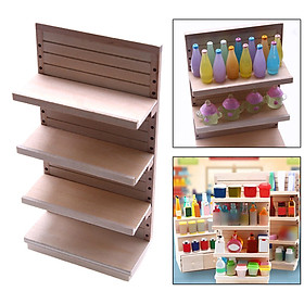 1:12 Dollhouse Display Shelf Furniture Accessories Doll House Decors Miniature Wooden Storage Rack for Playset Dinning Room Living Room