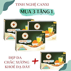 Combo 3 hộp Tinh nghệ Canxi Honimore 288g 18 gói tặng 1 hộp cùng loại