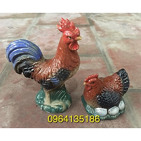 Mua Tiểu cảnh gà trống mái gốm sứ Bát Tràng