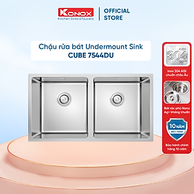 Chậu rửa bát inox 2 hố âm bàn KONOX Undermount Series Cube 7544DU