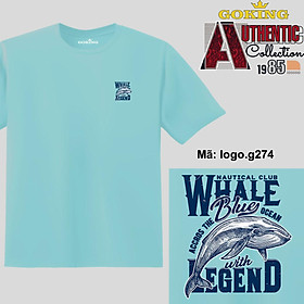 WHALE, mã logo.g274. Áo thun nam nữ in logo đẹp, form unisex. Áo phông GOKING hàng hiệu, quà tặng cao cấp cho gia đình, cặp đôi, lớp nhóm, doanh nghiệp