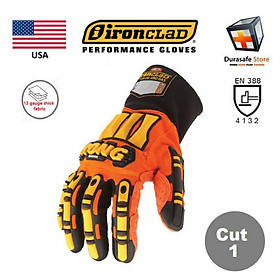 Găng tay cơ khí IRONCLAD Kong Original Impact & Slip Resistant Mechanics Glove Orange, USA, Size S – 3XL