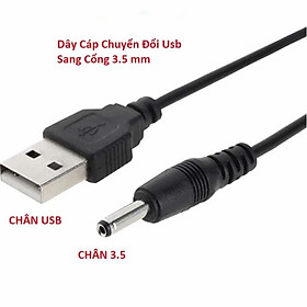 Mua Cáp sạc cáp nguồn DC 5V USB to 3.5mm Dây nguồn 1 đầu USB ra đầu tròn cỡ trung 3.5mm - Hàng Nhập Khẩu
