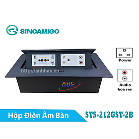 Hộp ổ cắm âm bàn đa năng Sinoamigo STS-212GST-2B màu đen. Module tùy chỉnh, tích hợp mạng, thoại,HDMI, USB, Audio - Hàng chính hãng Full thuế VAT, COCQ