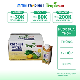 Thùng 12 hộp Nước dừa thơm Tropicsun x 330ml