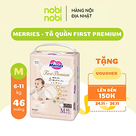 Tã/ Bỉm quần Merries First Premium Size M46