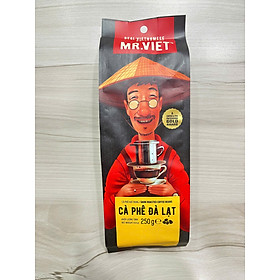 Cà phê hạt rang Đà Lạt Mr Viet 250g - Da Lat Dark Roasted Coffee Beans 250g