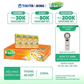 Thùng 48 Hộp Sữa Chua Lên Men Tự Nhiên Yomost Vị Cam (170ml/Hộp)