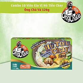 Combo 10 hộp viên gia vị Hủ tiếu chay Gold Ông Chà Và 126g (Nam Vang Vegetable Soup Cubes)