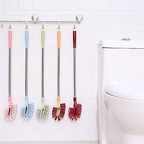 Mua Cây cọ vệ sinh bồn cầu cọ toilet 2 đầu cán inox thiết kế nhỏ gọn lông chổi mềm làm sạch sẽ bụi bẩn tiện lợi