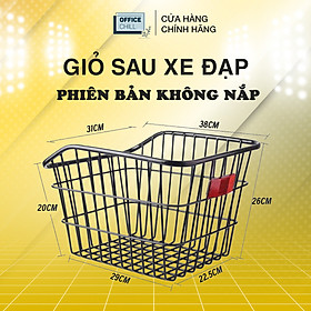 Giỏ Sau Đựng Đồ Xe Đạp OFFICE CHILL Chất Liệu Kim Loại Dày Dặn Chắc Chắn Chịu Tải Lớn Dễ Dàng Lắp Đặt Có Nắp Đậy Bảo Hành 90 Ngày