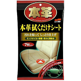 Khăn Giấy Vệ Sinh Ghế Da Leather Seat Cleaning Wipe L-9 SOFT99 Japan 7 Tờ