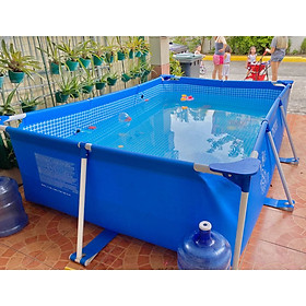 Mua Bể bơi khung kim loại chữ nhật 28272 - Hồ bơi lắp dựng  Bể bơi gia đình  bể bơi cho bé  bể bơi người lớn  hồ bơi ngoài trời 300*200*75 (cm)