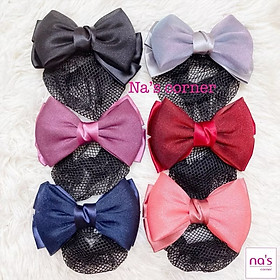 Kẹp lưới bới tóc búi tóc hoạ tiết cao cấp (2)