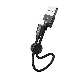 Cáp sạc nhanh Lightning Hoco hỗ trợ sạc nhanh 2.4A, cáp bọc dù siêu bền, chống rối, chống gãy gập, dài 25cm dành cho iPhone XS max/iPhone 11/iPhone 11 Pro max, X35 - Hàng chính hãng