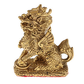 Pure Copper Brass Feng Shui Wealth Kylin Beast Statue Furnishing Ornaments
