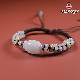 Vòng tay thắt dây cẩm thạch 13x14mm mệnh hỏa, mộc - Ngọc Quý Gemstones