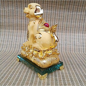 Chó Vàng Châu Đỏ May Mắn Tài Vượng 17x10x21 cm
