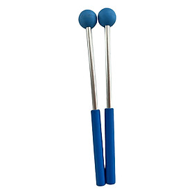 2 Pieces Percussion Drumsticks Rubber Head Portable 8.66 inch Drum Mallets Metal Rod for Glockenspiel Carillon Xylophone Yoga