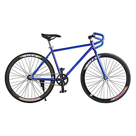Xe Đạp Fixed Gear Single Cổ Sừng Dê Sportslink - Xanh Dương Phối Đen