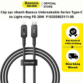 Cáp sạc nhanh Baseus Unbreakable Series Type-C to Light-ning PD 20W (Fast Charging Data Cable) P10355803111-00- Hàng chính hãng