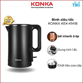 Ấm siêu tốc KONKA KEK-KM18 (1,8l) đun nước nhanh tự ngắt khi sôi - Hàng nhập khẩu