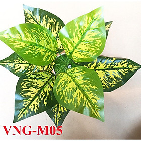 Mua Cây vạn thiên thanh giả - Cây giả cắm chậu để bàn - Cây giả trang trí 35cm  9 nhánh lá - M05 (không bao gồm chậu)