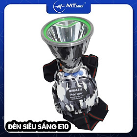Mua Đèn pin đội đầu siêu sáng MTMAX E10. Chuôi sạc điện  đèn thu gọn/kéo dài dễ dàng  thời gian sạc từ 4 - 5 giờ